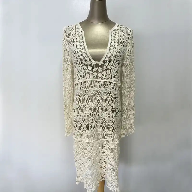 ladies white crochet dress