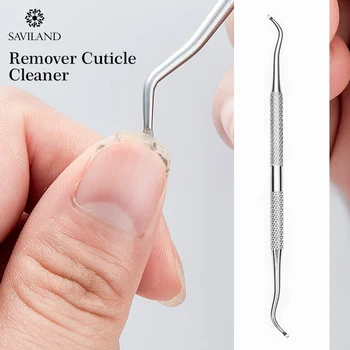 

SAVILAND Remover Cuticle Nail Pusher Stainless Steel Double Head Finger Foot Cleaner Clipper Gel for Manicure Art Tools