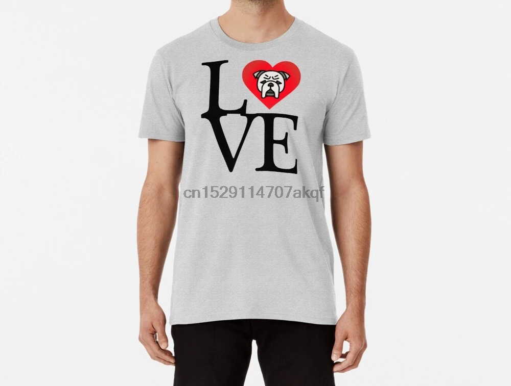 Мужская забавная Футболка L O V E Bulldogs tshirs женская футболка | одежда