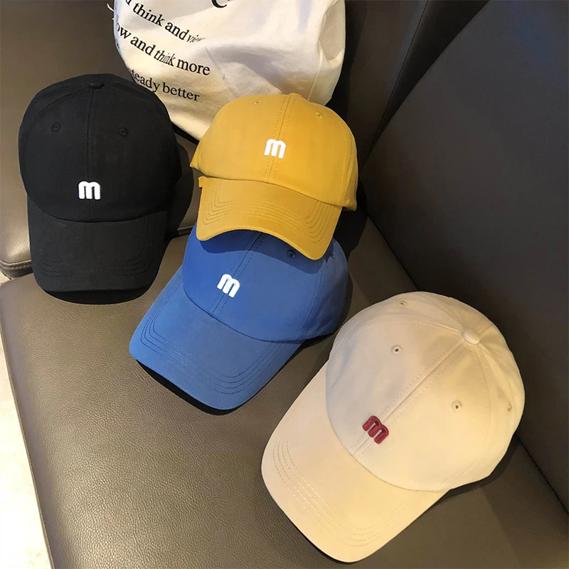 

INS Ladies Hat Korean Version of The Trendy Simple M Letter Baseball Caps Fashion All-match Curved Eaves Sunshade Men's Cap