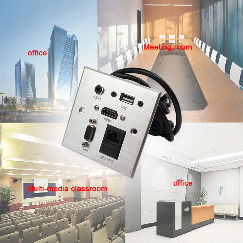 Настенная розетка/HD HDMI/VGA USB сеть RJ45 аудиосвязь видеосвязь панель/мультимедиа