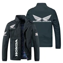 Honda Men's Jacket Honda Double Wing Print Motorcycle Bike Jacket 2021 Autumn Winter Coats Waterproof Windbreaker Men Clothing
