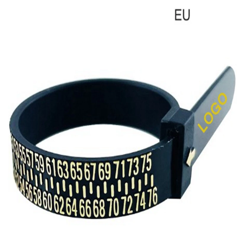 1000PCS 사용자 정의 로고 영국 미국 EU JP 측정 반지 Sizer 손가락 둘레 크기 측정 벨트 측정 보석 도구