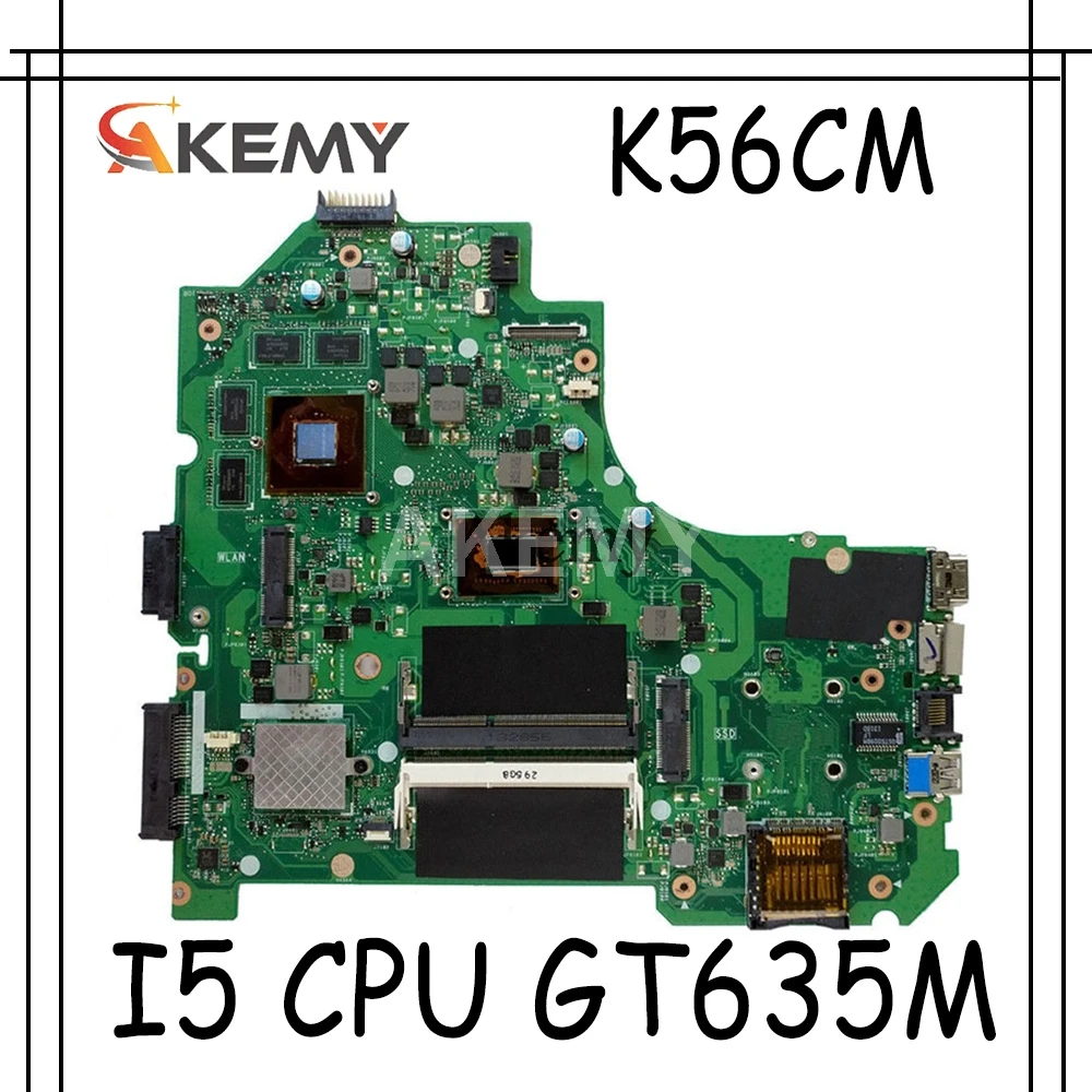 Akemy K56CM материнская плата для ноутбука For Asus K56CB K56C S550CM S550C Teste Оригинал I5 CPU GT635M-2G |
