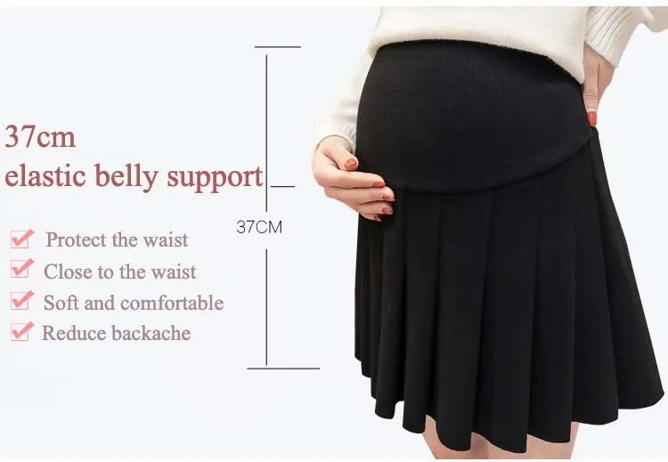 Юбки для беременных осень-зима, платье для беременных с высокой талией, плиссированная юбка для беременных JOYRAY. B