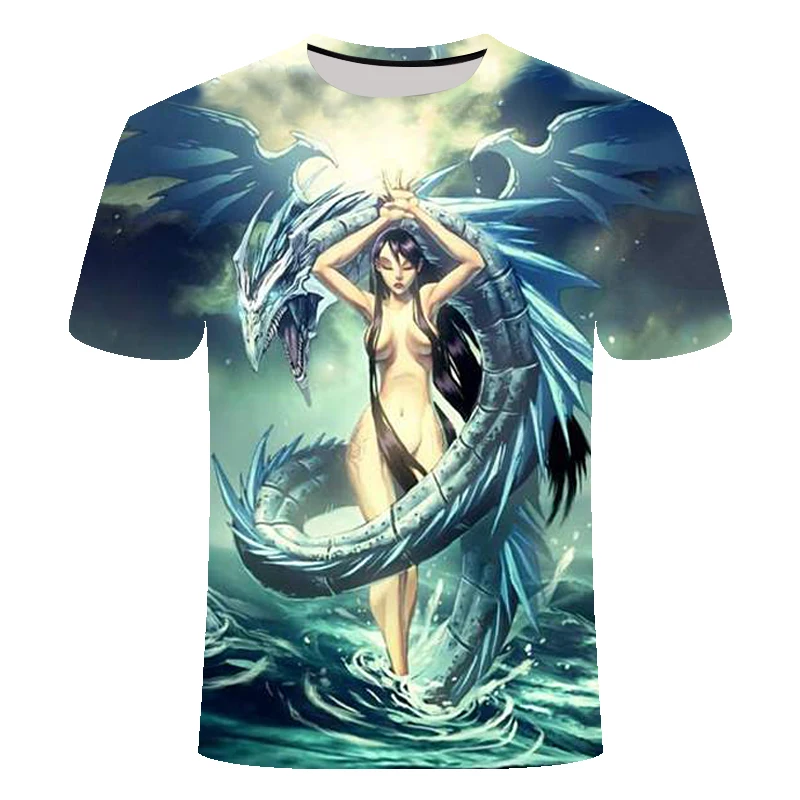 Новинка 2109, модная мужская футболка для отдыха с 3D принтом, олень, череп, Harajuku, летняя 3D футболка