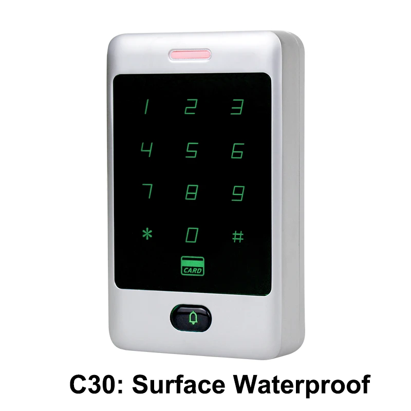 3000 Users Capacity LEXI IP68 Waterproof RFID Keypad 125KHz Standalone Access Control Touch Screen Panel Can be Installed Outdoor with 10pcs RFID Key fob Cards 