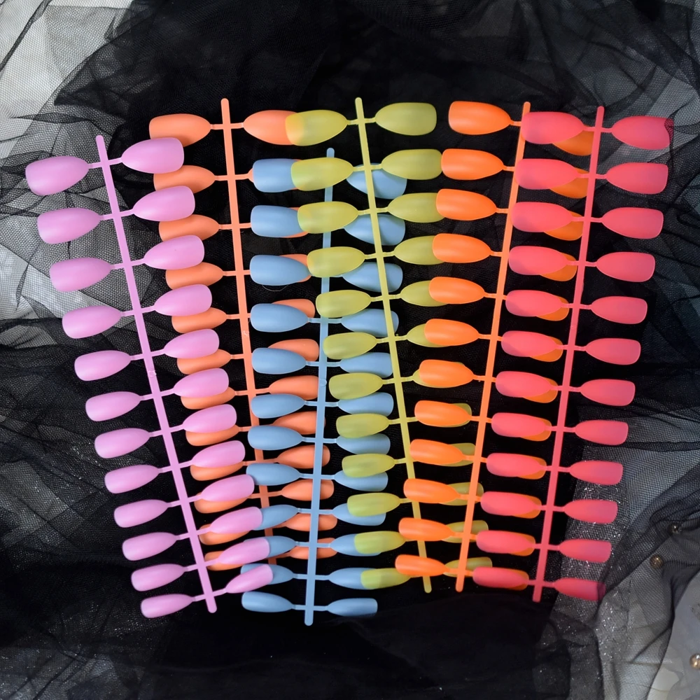 10 наборов для маникюра матовые Матовые прозрачные удлиненные накладные ногти