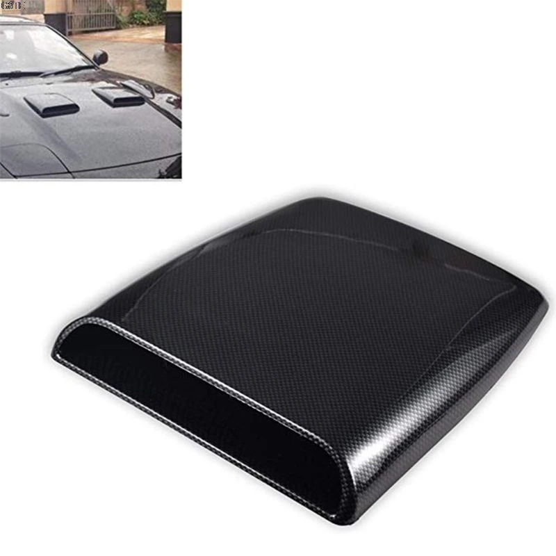 

1x Universal Car Bonnet Hood Scoop Air Flow Intake Vent Cover Decorative 27*25cm White/ Black Auto Air Flow Vent Cover