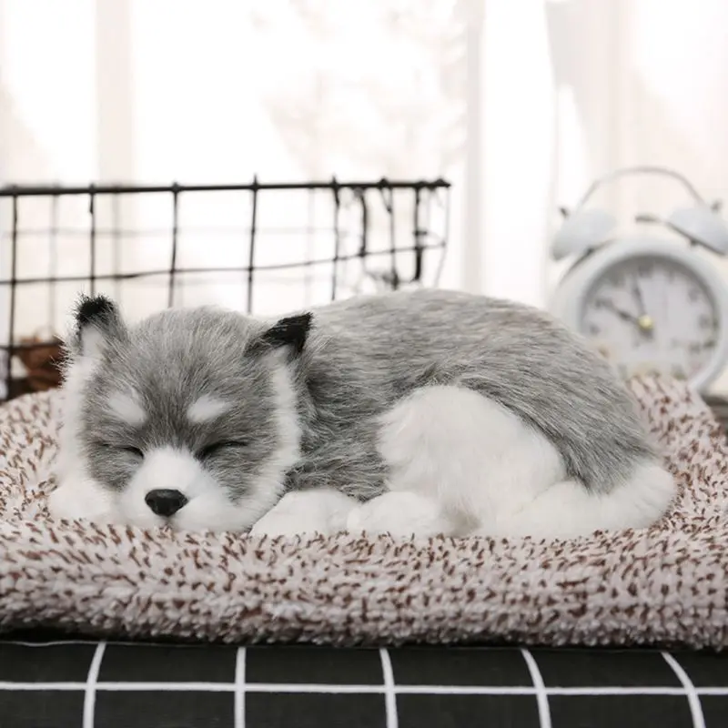 

Puppy Dog Pet Bed Cocker Lovely Simulation Animal Doll Plush Sleeping Dogs with Sound Perfect Birthday Gift Doll Decorations T