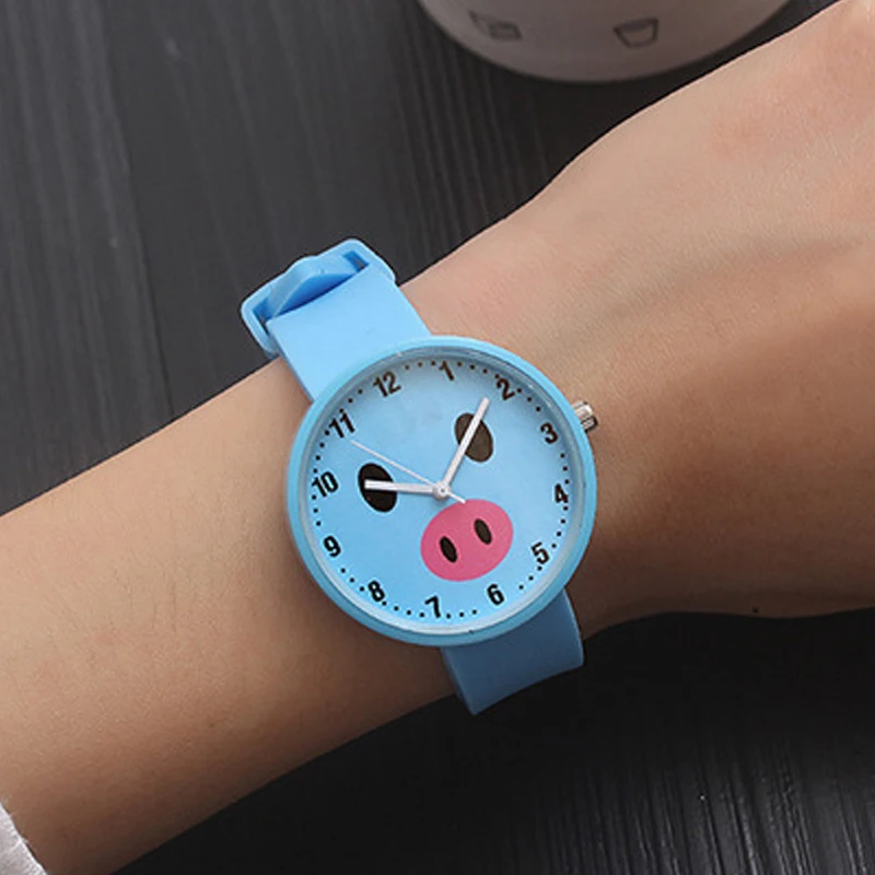 Детские часы для девочек новые Relojes детские часы принцесса часы модные детские милые резиновые Студенческие Кварцевые часы подарки - Цвет: Небесно-голубой