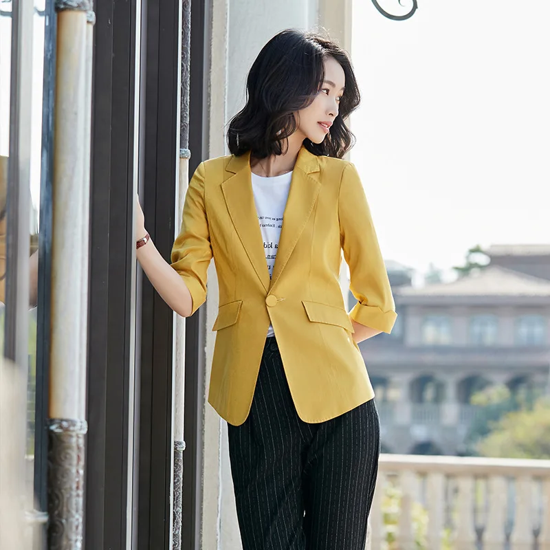 

Women's office suit 2020 new spring casual solid color ladies blazer Slim jacket feminine small suit High quality fabric