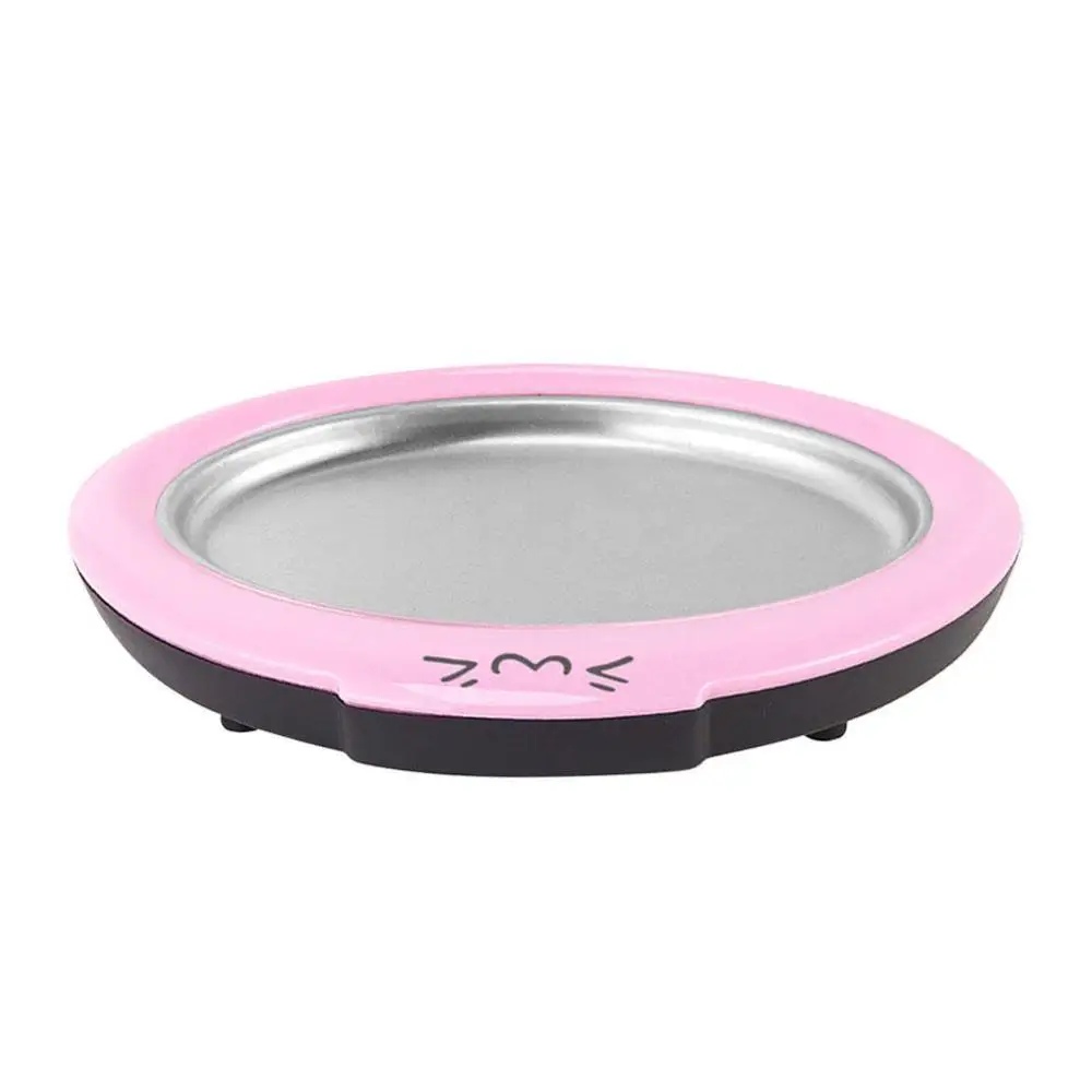 pink Машина для приготовления жареного йогурта Бытовая кастрюля мини-мороженое машина для домашнего перемешивания йогурта с 2 шт. жареная лопатка для льда кухонный инструмент - Цвет: pink