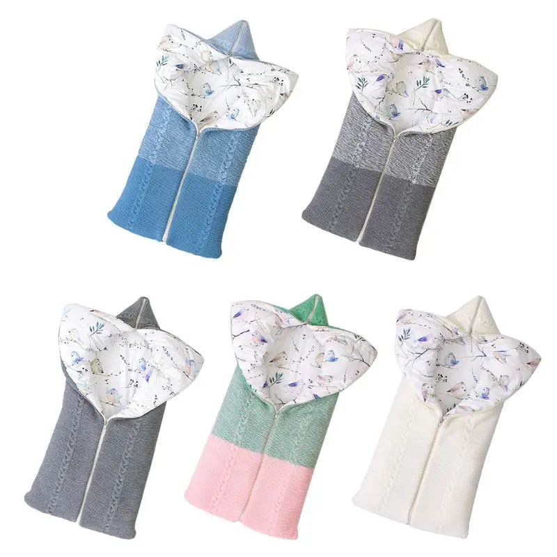 

Newborn Baby Swaddle Blanket Soft Warm Wrap Knit Infant Stroller Zipper Sleeping Bag for Boys Girls NEW