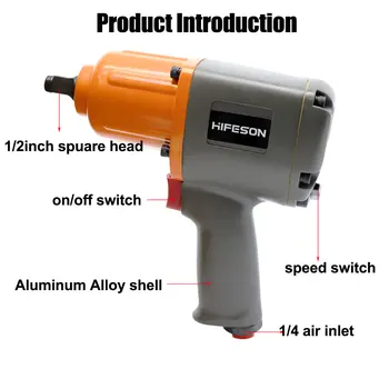 

Air Pneumatic Wrench 1/2" 850N Torque Impact Socket Spanner Tire Removal Tool Nut Sleeves Toolbox Set