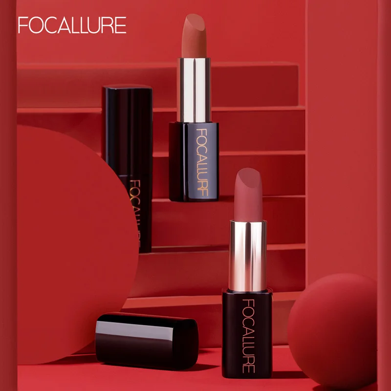 

FOCALLURE Matte Lipstick Cosmetic Waterproof Long Lasting Pigmented Tint Sexy Red Velvet Lips Professional Makeup for Women