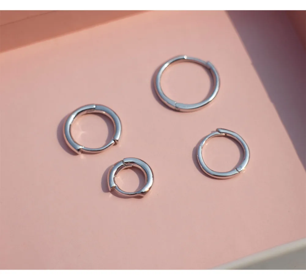 Серьги из стерлингового серебра 925 пробы, модное классическое простое кольцо для ушей, Пряжка для ушей, милые трендовые серебряные ювелирные изделия для девочек и мальчиков