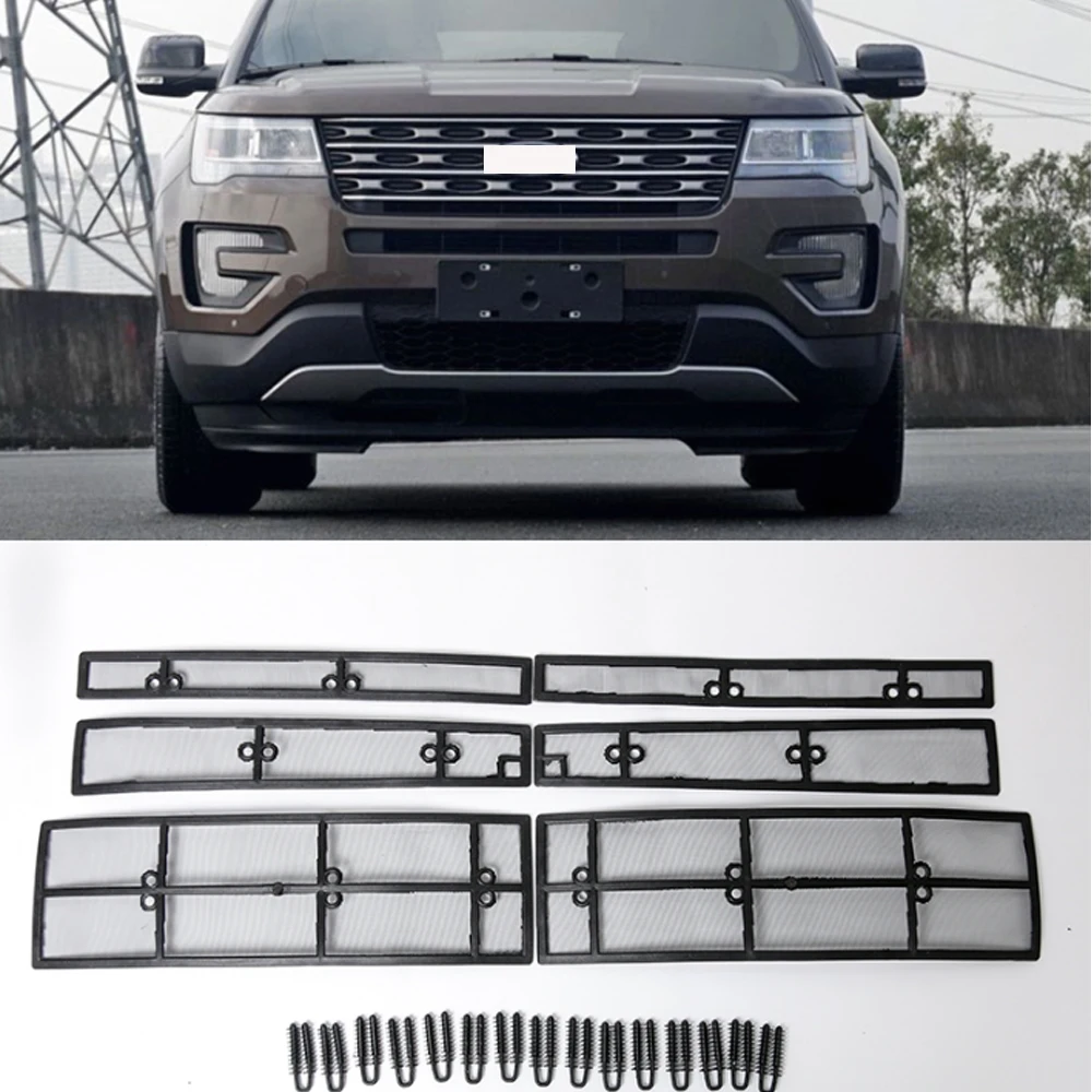 Для Ford Explorer 2016 2017 2018 аксессуары Сталь Передняя решетка автомобиля сеткой