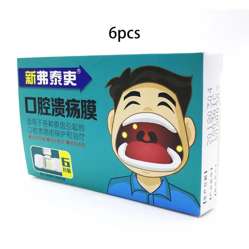 

6Pcs/Box Canker Sore Treatment Mouth Oral Ulcer Cover Patch Effective Pain Relief Supports Fast Healing Safe Antibacterial Film
