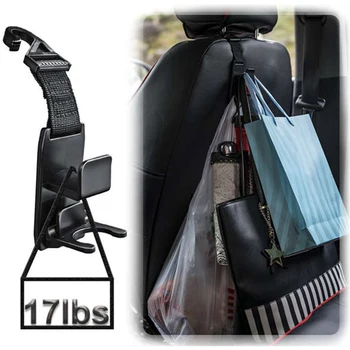 

4PCS Universal Car Storage Headrest Hanger Holder Hooks,Seat Headrest Hook,Backseat Hanger for Handbag