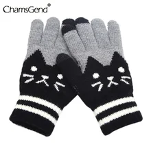 Luva masculina e feminina de malha de desenho animado, luva quente para o inverno 2022