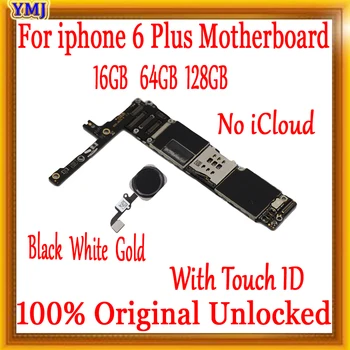 

Black / White / Gold Original unlocked for iPhone 6 Plus Motherboard with Touch ID,for iphone 6P Logic boards,Free iCloud