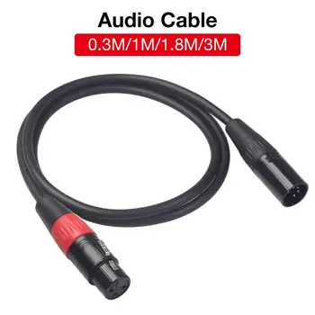 

5Pin XLR Male To XLR 3PIN Female Microphone Extension Cable Audio Extension Cables Cord Wire Line Black For Microphone