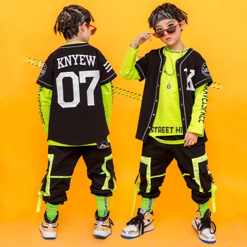 

Hip Hop Street Dance Costume Children Fashion Clothing Boys' Hip Hop Clothes For Performance Suit Stage Outfit Modern Wear BI318