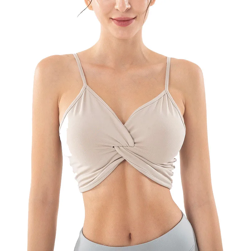 

Ladies Sexy Cross Back Strappy Soft Quick Dry Ultimate Padded Gym Dancing Active Running Sports Bra