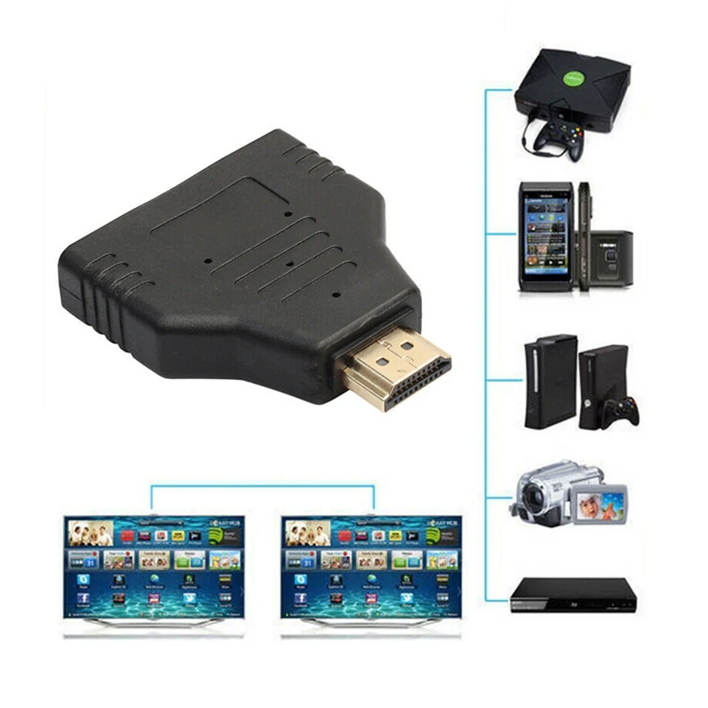 1 шт. абсолютно новый 1080P в 2 Переходник HDMI разветвитель мужской на Женский Onversion Head