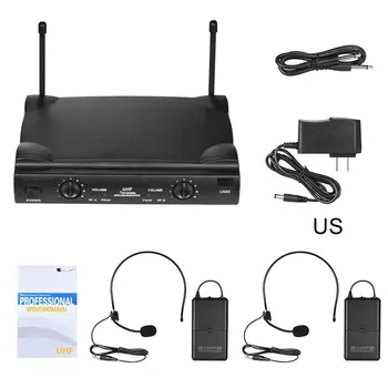 

Cheap U585A/B/C UHF Wireless Microphone Set 2 Waist-mounted Transmitters 2 Headset Microphone Home Practical Portable Set