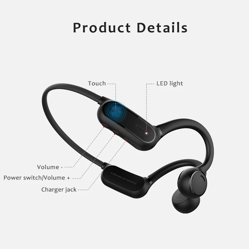 Оригинальные наушники Bluetooth 5,0, наушники с костной проводимостью, Беспроводные спортивные водонепроницаемые наушники, гарнитуры с громкой связью