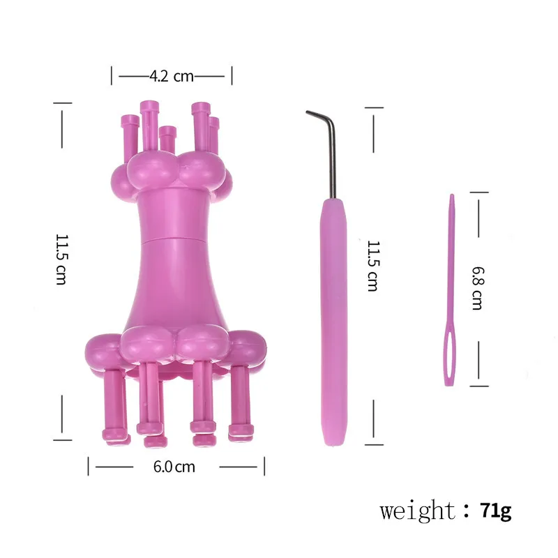 3 шт. Волшебная катушка приспособление для выстегивания комплект для вязания с 1 большой игла+ 1 крючком+ 1 плетеный Канат инструмент для Плетения КОС DIY инструмент для плетения