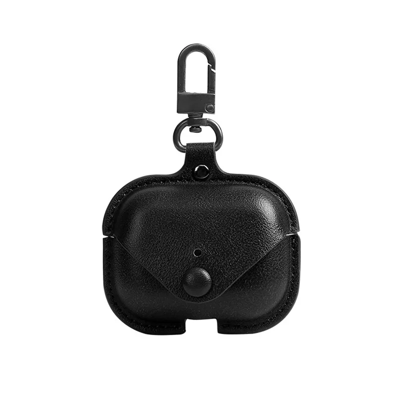 Мягкий чехол для Apple Airpods Pro, аксессуары для iPhone AirPods 3, чехол для ключей, роскошная кожаная сумка для хранения, чехол для наушников, брелок - Цвет: Black