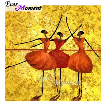 

Ever Moment Full Diamond Painting Cross Stitch Kits Three Dancing Woman Abstract Art Paint By Diamonds Golden Wall Decor 5L967