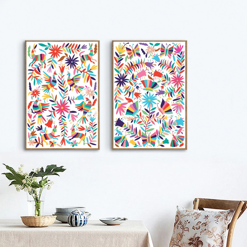 Otomi-Mexico-Art-Prints-Colorful-Mexican-Folk-Painting-Otomi-Wall-Art-Canvas-Pictures-for-Living-Room (3)