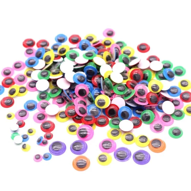Colorful Self-Adhesive Wiggly Googly Doll Eyes Movable Simulation Cartoon Animal Eyeball DIY Kindergarten Children Craft Supplies