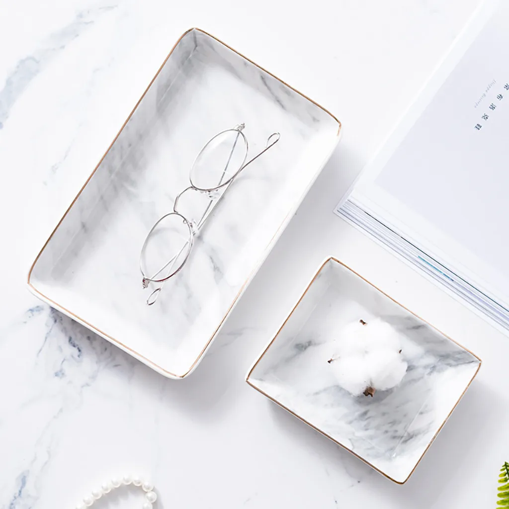 Gold-plated Jewelry Plate Home Decoration Plate Ring Jewelry Storage Tray
