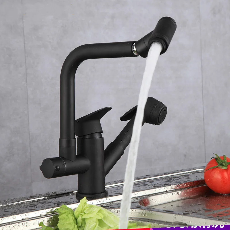 Кухонный Смеситель для холодной и горячей гибкой воды с отверстием кухонный кран с поворотом на 360 градусов, кухонный смеситель с прямым углом