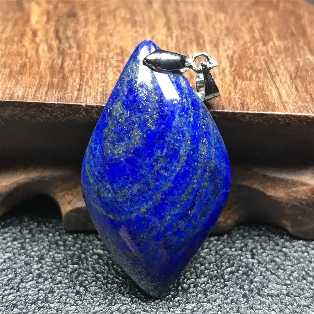 

Top Natural Blue Lapis Pendant For Women Lady Man Crystal Stone Silver 39x22x7mm Beads Horse Eye Necklace Pendant Jewelry AAAAA