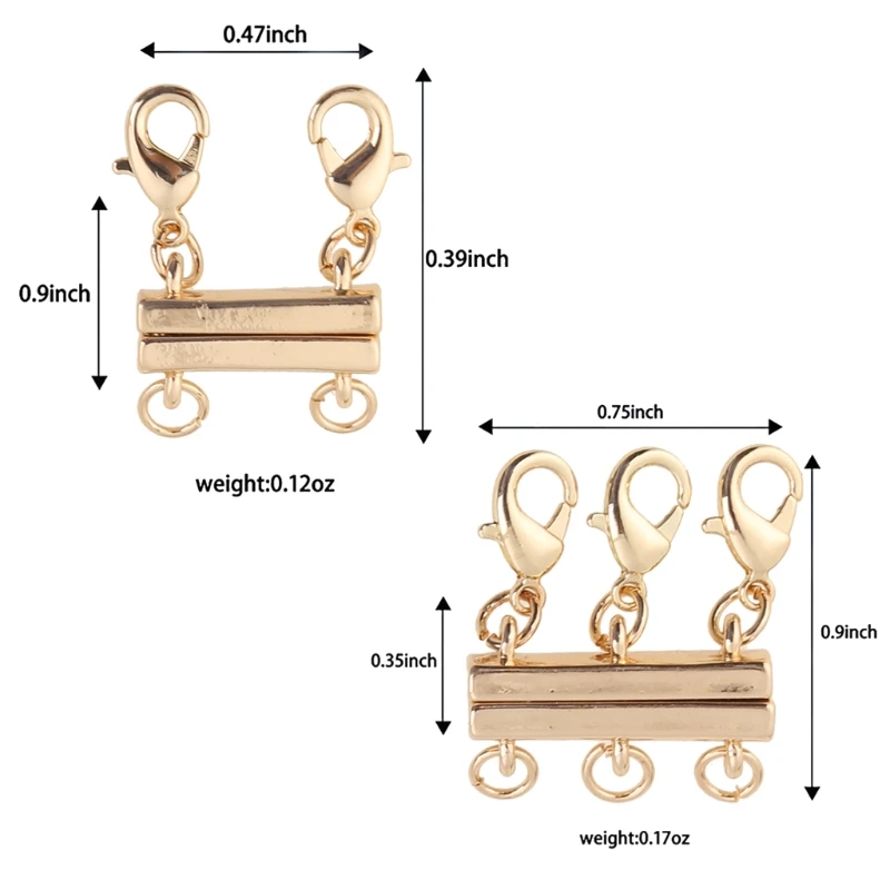 Gold Magnetic Necklace Clasp Divider