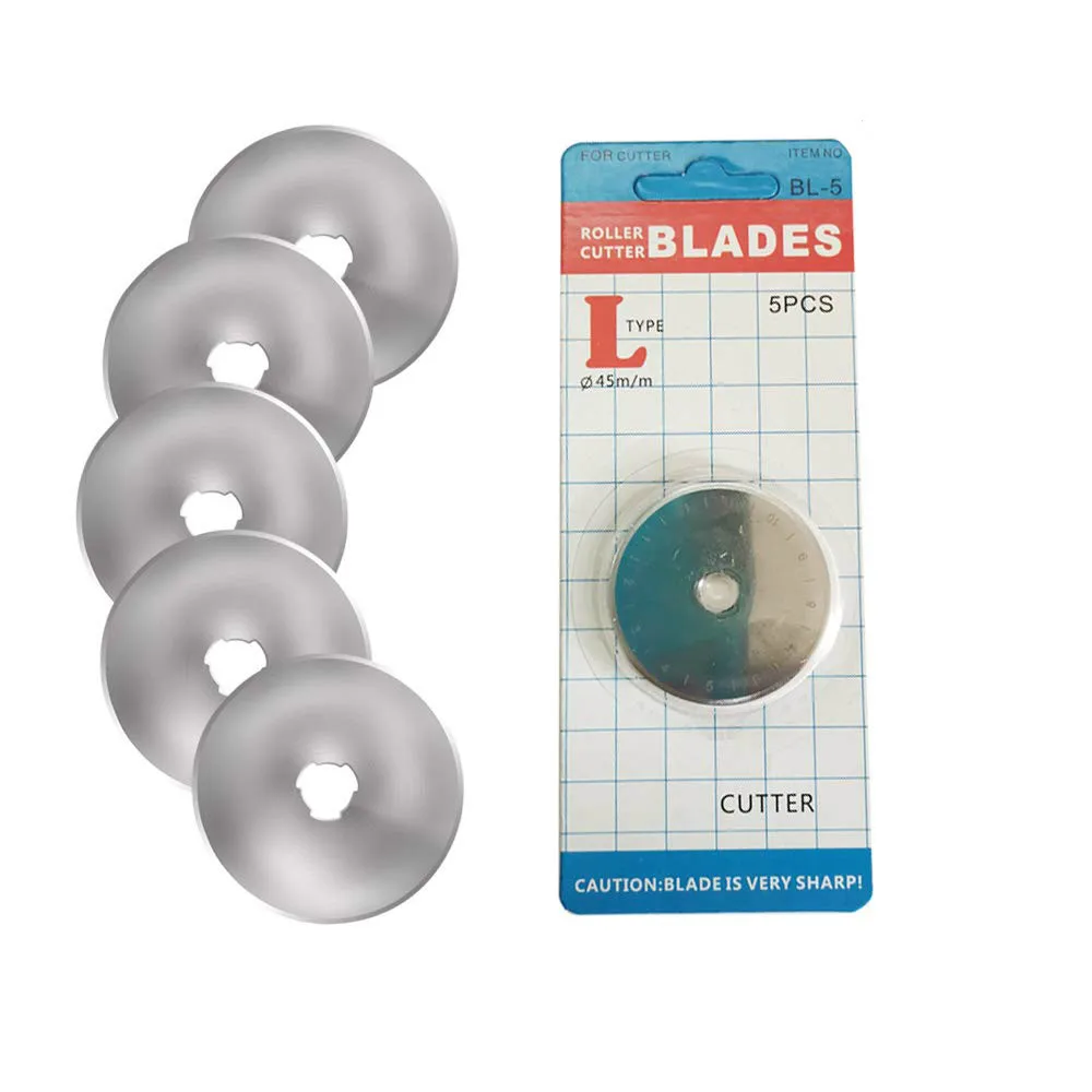5PCS 45mm Rotary Cutter Blades Leather Craft Cutting Blade for Fabric