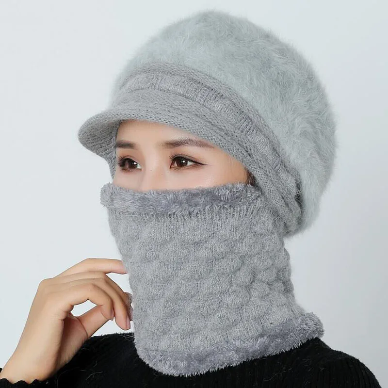 Skullies Beanies женский шарф зимние трикотажные изделия шапки для женщин Женская шерстяная круглая шапочка Балаклава однотонная маска шапка шапочка шапка для мамы