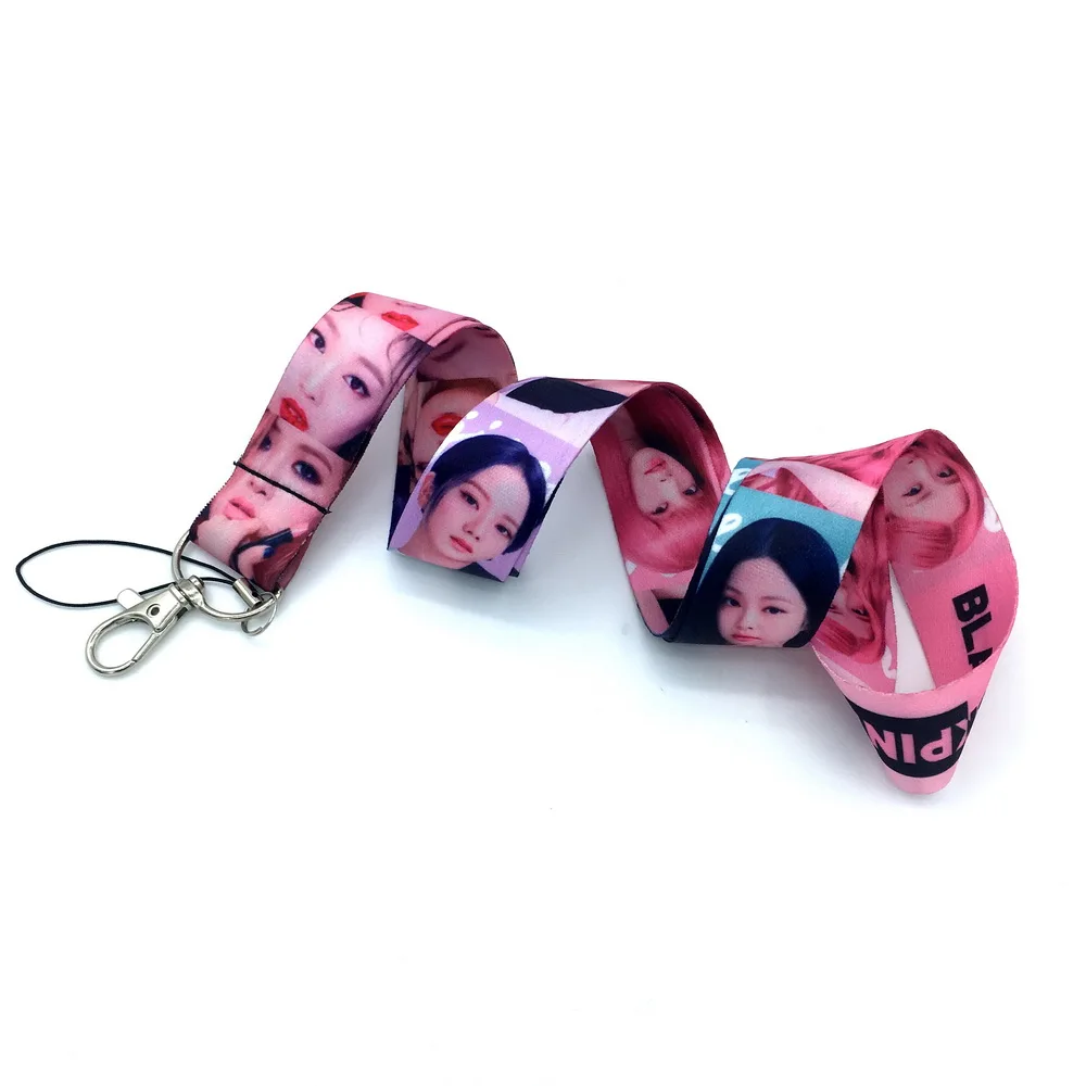 Черный розовый шнурок для сотового телефона ID карты брелок Подвеска шеи ремни
