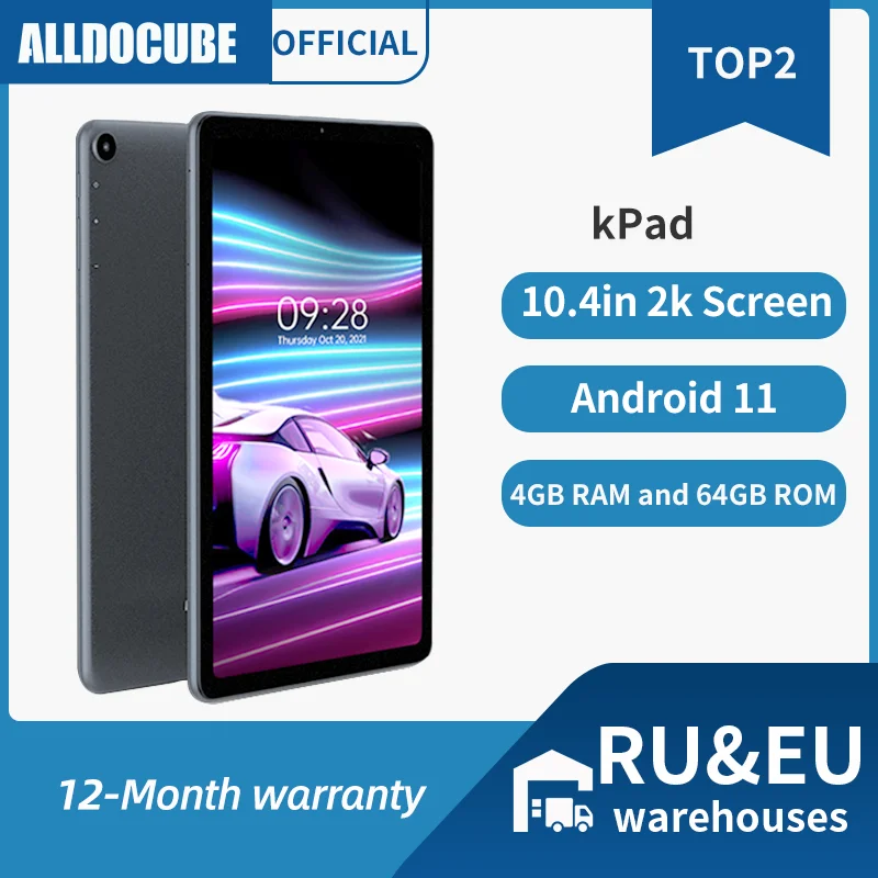  Мировая премьера ALLDOCUBE kPad 10.4-дюймовый планшетный ПК Android 11 Unisoc T610 2K экран 4GB RAM 64GB ROM 4G LTE телефонный планшет 