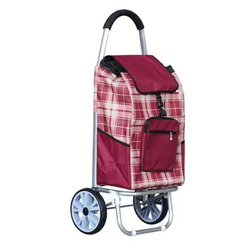 

Large Size Aluminum Alloy Shopping Cart with Oxford Cloth Bag High Quality Foldable Luggage Climbing Cart With Seat 8" Wheel