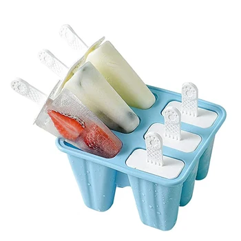 

NEW Popsicles Molds 4/6 Cells Silicone Ice Pops Molds Reusable Popsicles Mold with Handle for DIY Popsicles