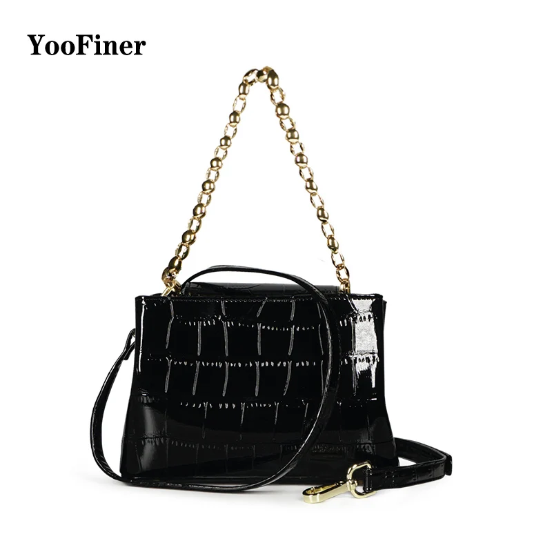 

2019 hot selling new brand YooFiner female shoulder bag fashion stone pattern chain handbag wild magnetic buckle PU leather bag