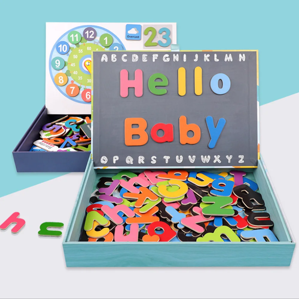 

Kid Wooden Magnetic Puzzle Toys Children 3D Puzzle Figure Animals Vehicle Drawing Board Letter Cognitive Early Learning Toys