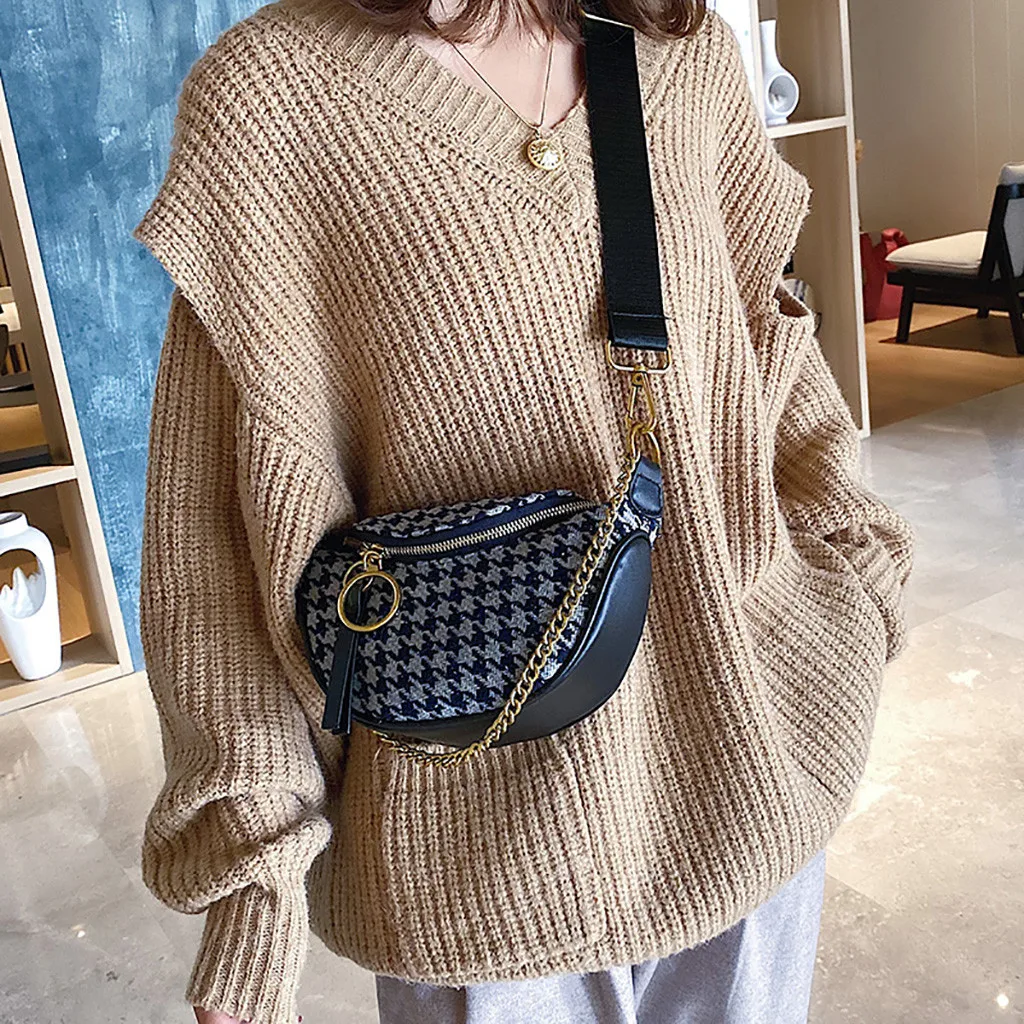 Новинка 2019, женские нагрудные сумки, женская поясная сумка, модная шерстяная сумка на пояс, роскошный кожаный нагрудный рюкзак